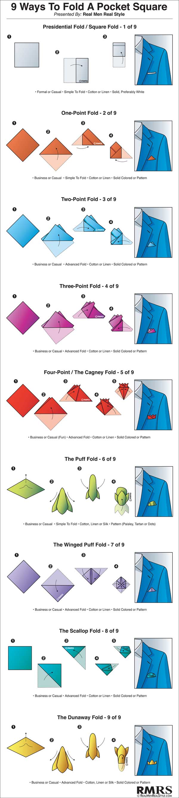 How told fold pocket squares for weddings