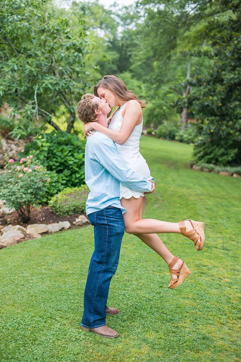 Engagement photo session in Rock Quarry Garden in Greenville, SC
