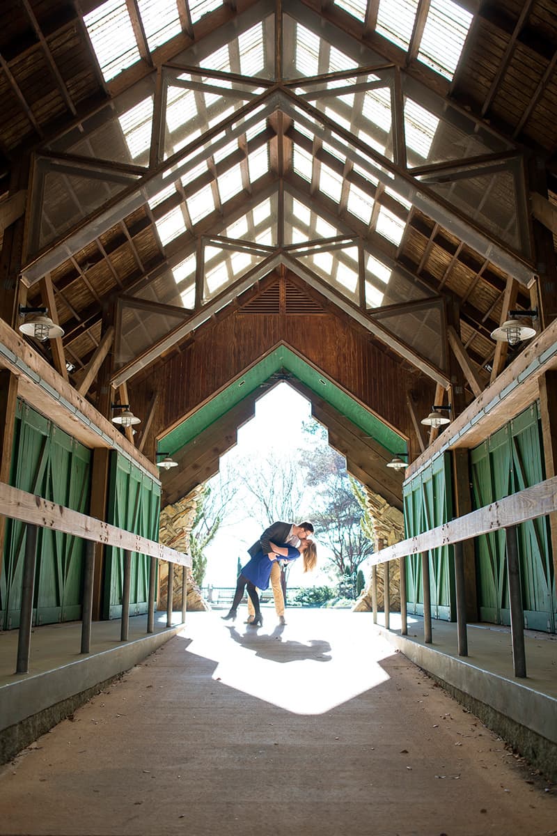 Engagement pictures in a barn in Charlotte, North Carolina