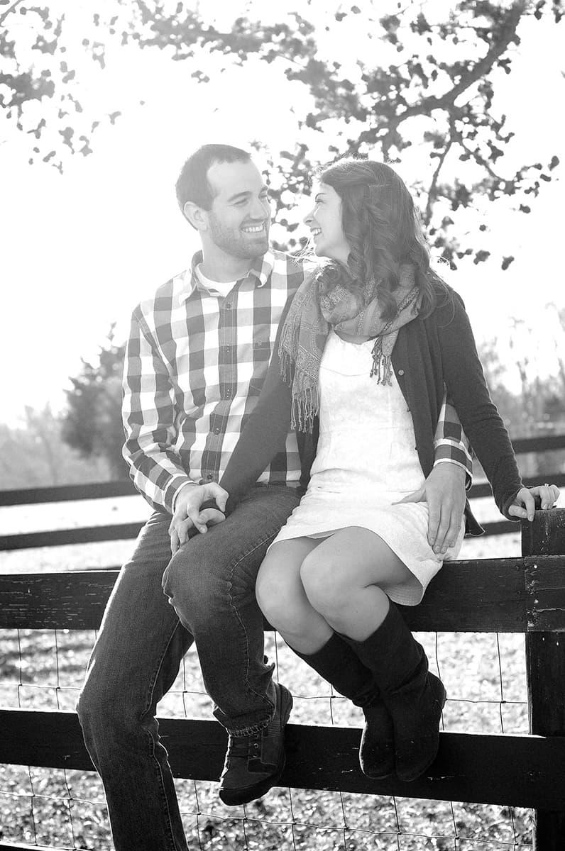 Engagement pictures at a farm in Due West, SC near Erskine College