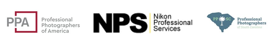 PPA (Professional Photographers of America), PPSC (Professional Photographers of South Carolina), and NPS association logos