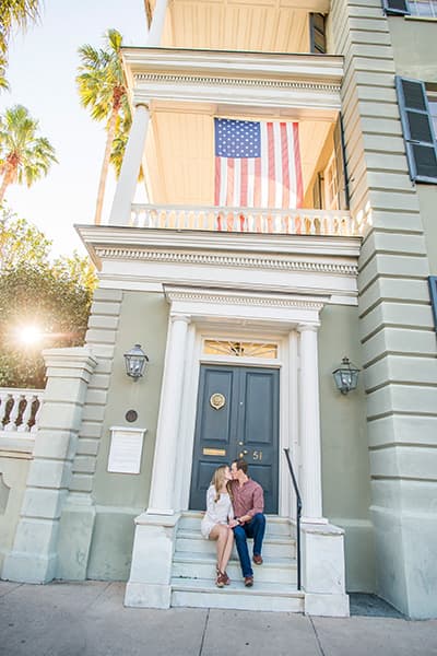 Engagement photo downtown Charleston, SC