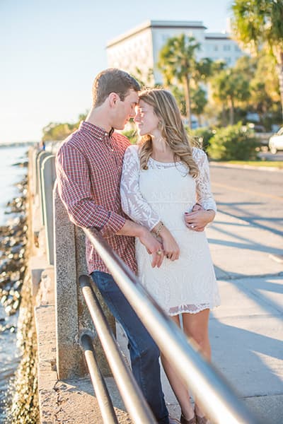 Battery Park and Whitepoint Garden engagement photography in Charleston, SC