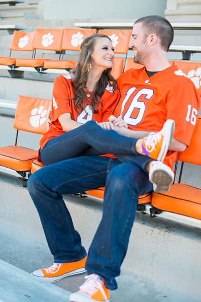 Engagement pictures at Clemson University