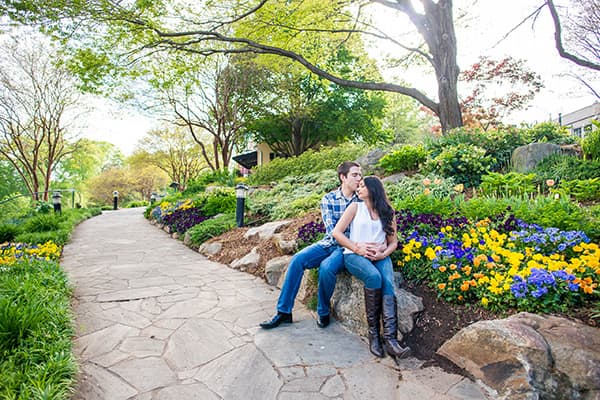 Engagement pictures in Falls Park on the Reedy