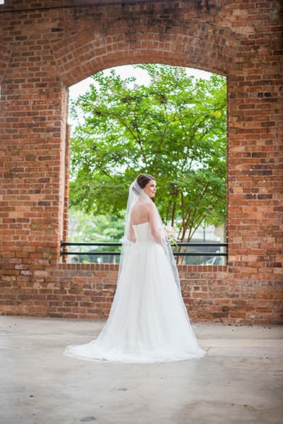Bridal portrait at the Wyche Pavilion in Greenville, SC