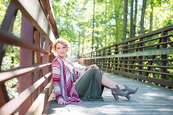 Furman University fashion on a bridge